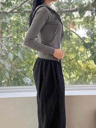 New Basic 44 Plain Tight-Fit Zip-Up