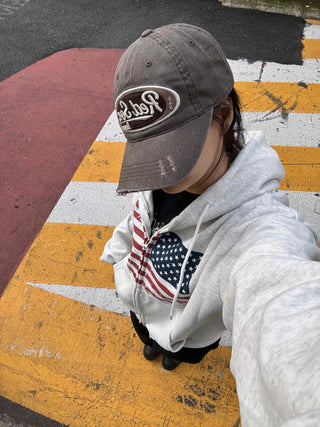 Basic American Plain Zip-up Hoodie