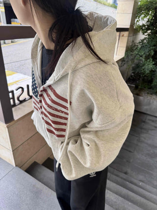 Basic American Plain Zip-up Hoodie
