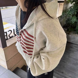 Basic American Plain Zip-up Hoodie