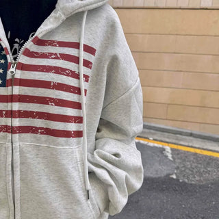 Basic American Plain Zip-up Hoodie