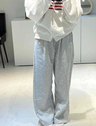 Effortless American Flag Plain Cotton Long Pants