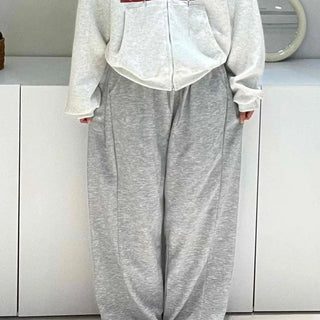 Effortless American Flag Plain Cotton Long Pants
