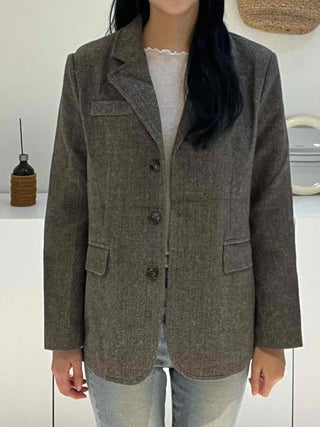 New Basic Transitional Plain Wool/Wool Jacket