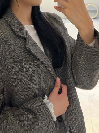 New Basic Transitional Plain Wool/Wool Jacket