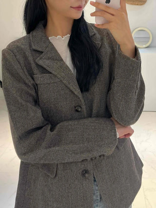 New Basic Transitional Plain Wool/Wool Jacket
