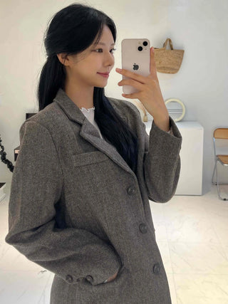 New Basic Transitional Plain Wool/Wool Jacket