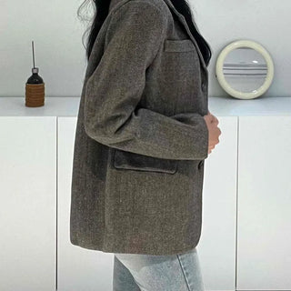 New Basic Transitional Plain Wool/Wool Jacket