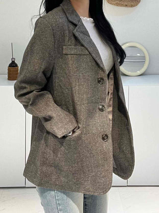 New Basic Transitional Plain Wool/Wool Jacket