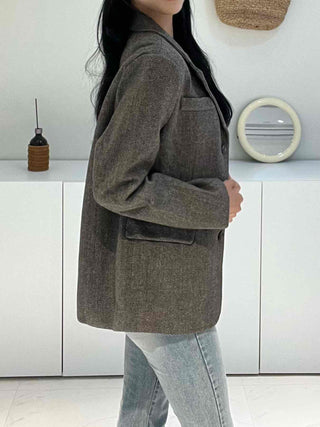 New Basic Transitional Plain Wool/Wool Jacket