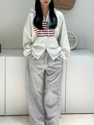 Pure American Flag Basic Zip-up Hoodie
