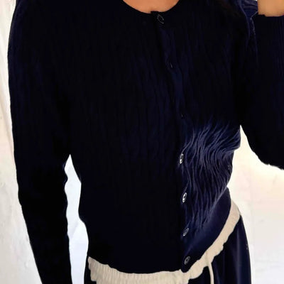 Comfort Polo Viscose Round Neck Cardigan