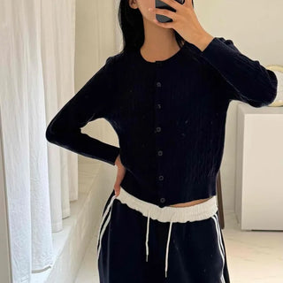 Comfort Polo Viscose Round Neck Cardigan