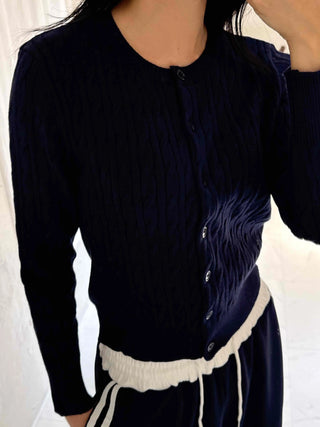 Comfort Polo Viscose Round Neck Cardigan