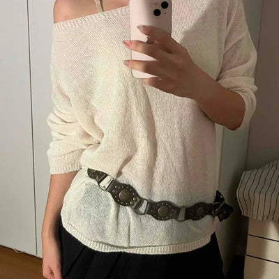 Sweet Mood Wool/Wool Alpaca Boat Neck Knit