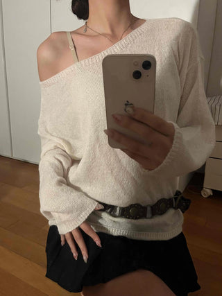 Sweet Mood Wool/Wool Alpaca Boat Neck Knit