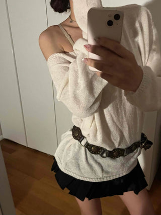 Sweet Mood Wool/Wool Alpaca Boat Neck Knit