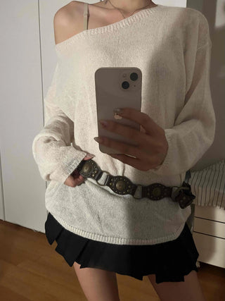 Sweet Mood Wool/Wool Alpaca Boat Neck Knit