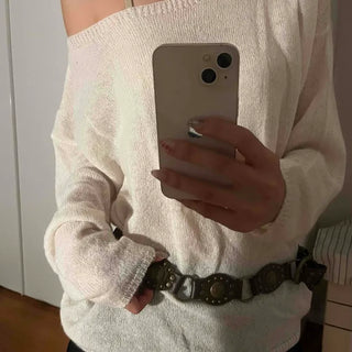 Sweet Mood Wool/Wool Alpaca Boat Neck Knit