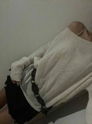 Sweet Mood Wool/Wool Alpaca Boat Neck Knit
