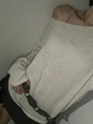 Sweet Mood Wool/Wool Alpaca Boat Neck Knit