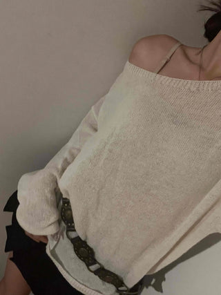 Sweet Mood Wool/Wool Alpaca Boat Neck Knit