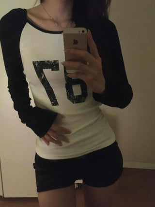 Effortless Chic Raglan Cotton Basic Long-Sleeve T-Shirt