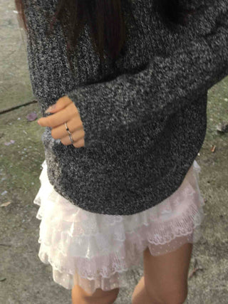 Minimal Lace Frill Mini Skirt