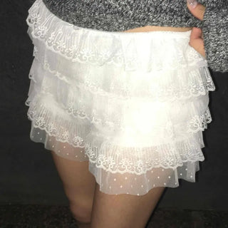 Minimal Lace Frill Mini Skirt