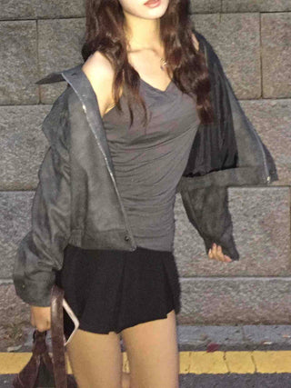 Feminine Geek Chic Pleated Basic Mini Skirt
