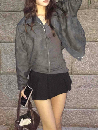 Feminine Geek Chic Pleated Basic Mini Skirt