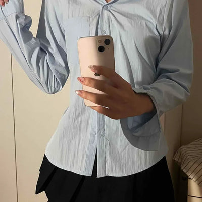 Cinched Waist Pocket Strap Shirt