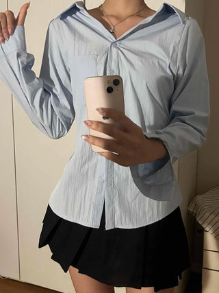 Cinched Waist Pocket Strap Shirt