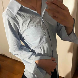 Cinched Waist Pocket Strap Shirt