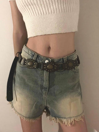 Basic Knee-length Denim Pocket Shorts