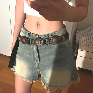 Basic Knee-length Denim Pocket Shorts