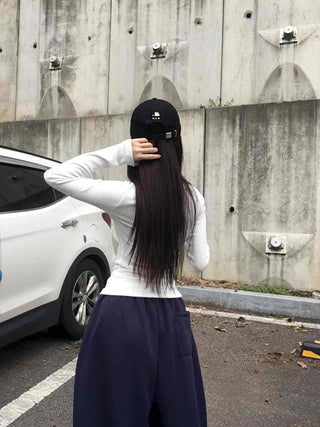 Comfort Deep U-Neck Long Sleeve T-Shirt