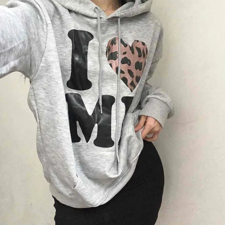 Kitsch Lettering Leopard Hoodie