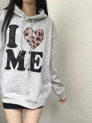 Kitsch Lettering Leopard Hoodie