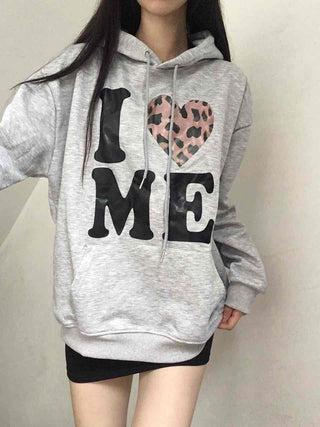 Kitsch Lettering Leopard Hoodie