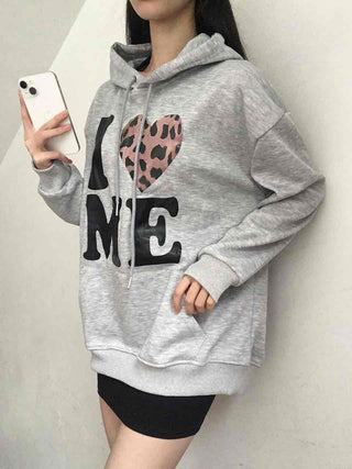 Kitsch Lettering Leopard Hoodie