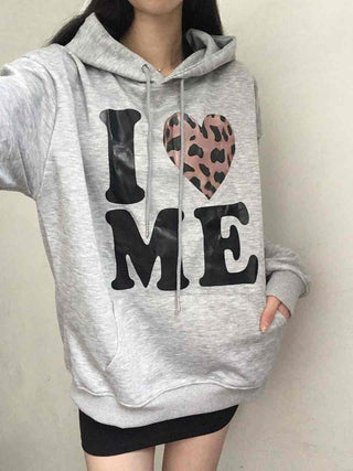 Kitsch Lettering Leopard Hoodie
