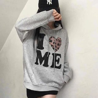 Kitsch Lettering Leopard Hoodie