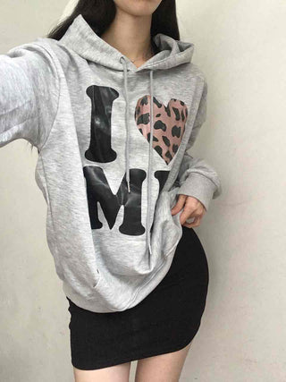 Kitsch Lettering Leopard Hoodie