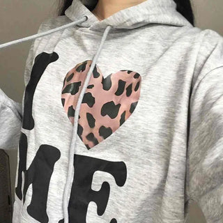 Kitsch Lettering Leopard Hoodie