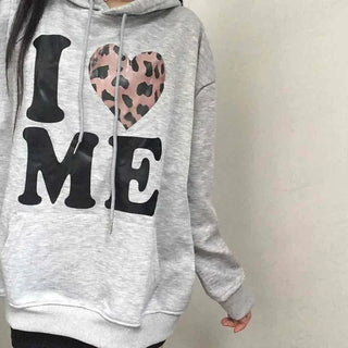 Kitsch Lettering Leopard Hoodie