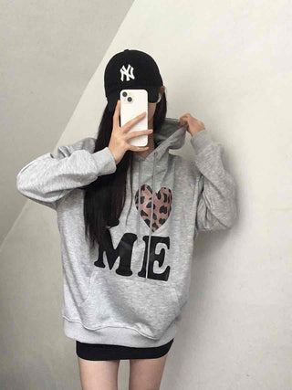 Kitsch Lettering Leopard Hoodie