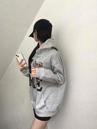 Kitsch Lettering Leopard Hoodie