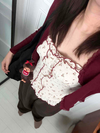 Loose Fit Wool Blend High-Rise Pants