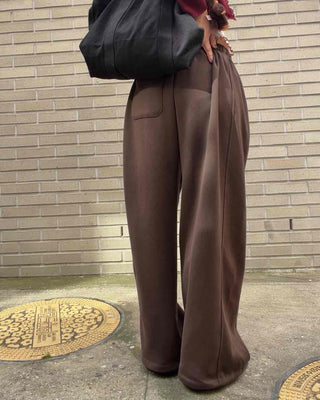 Loose Fit Wool Blend High-Rise Pants